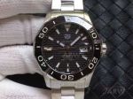 Swiss Clone Tag Heuer Aquaracer Calibre 5 43 MM Stainless Steel Band Black Dial Automatic Watch